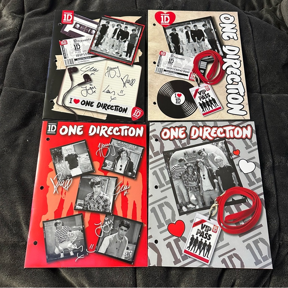 NWOT Y2K One Direction Themed Folder BUNDLE Set Of 4